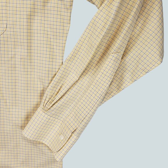 Brooks Brothers 1818 Men's Dress Shirt Yellow Check Button Down  Size 16-35 - Picture 12 of 14